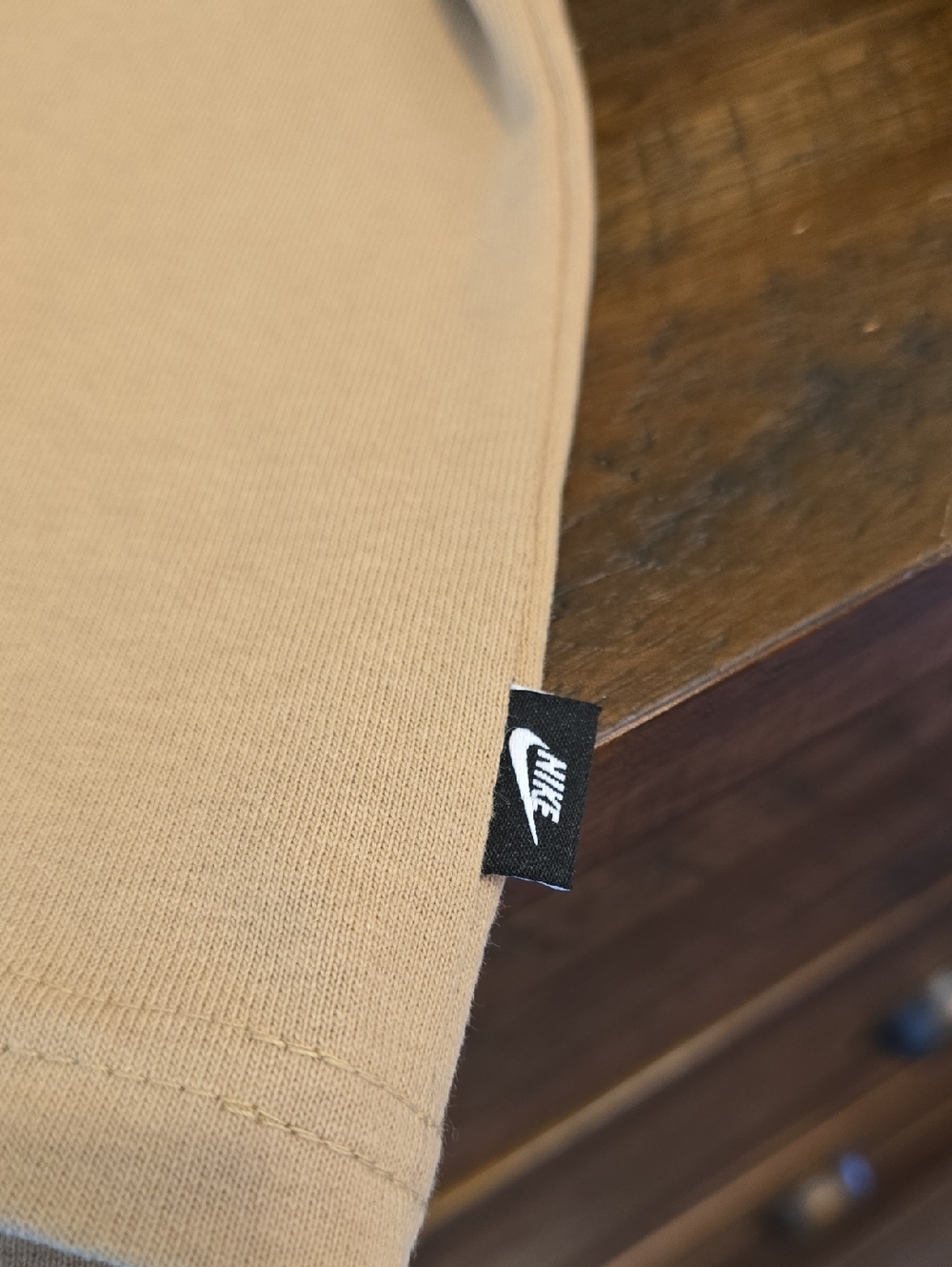 Mens Nike Classic Taupe Crewneck Tee with Matching Logo - Picture 9 of 10